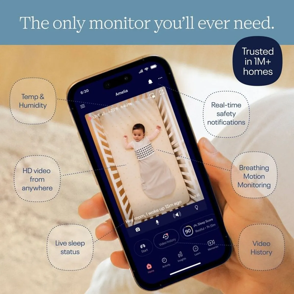 Nanit Pro Baby Monitor & Wall Mount & Flex Travel Stand: Complete Bundle - Image 4
