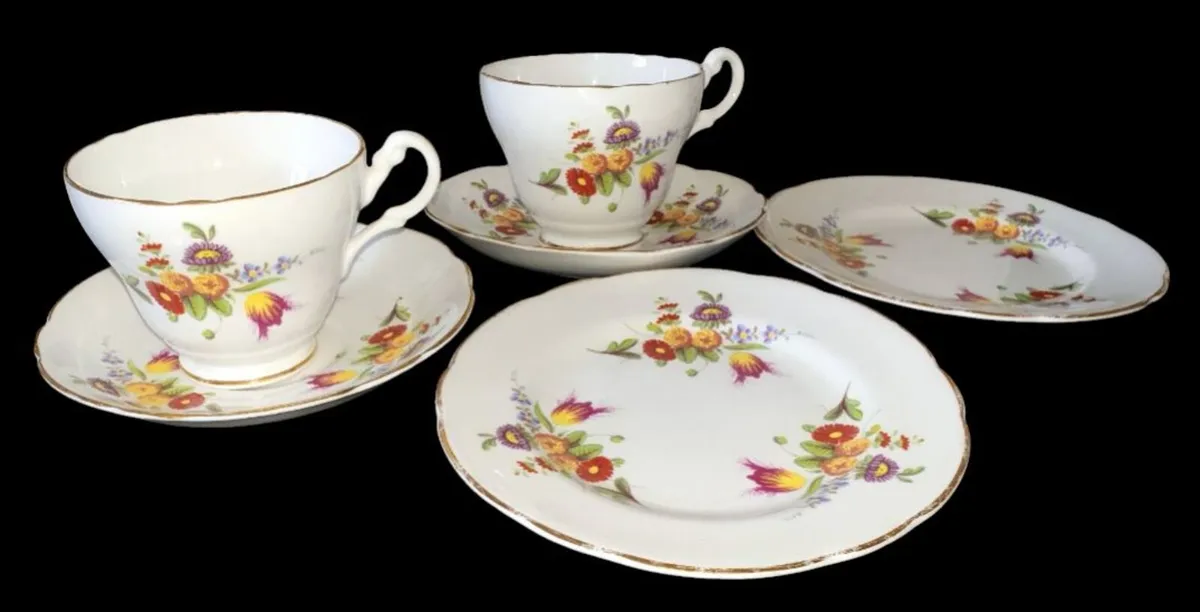 Vintage Winston Fine Bone China Tea Set Trios - Image 1