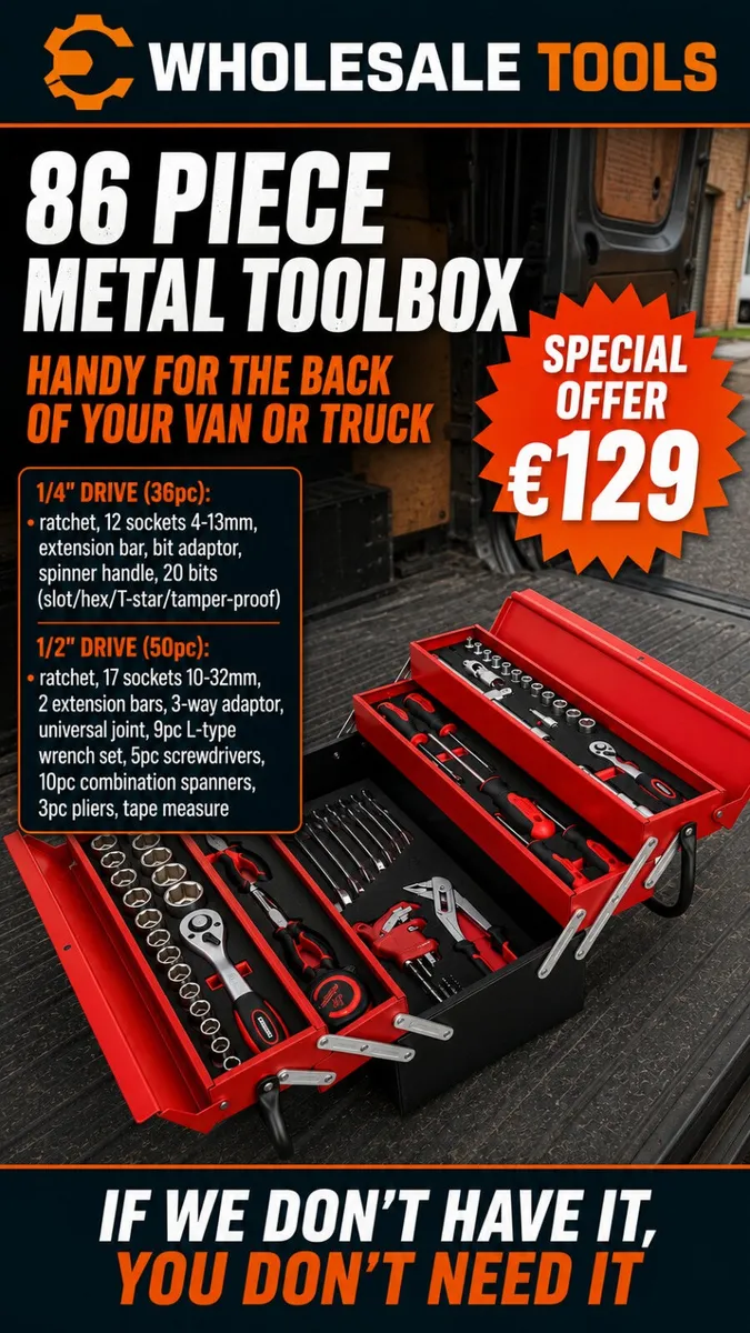 CT7265 - Metal Toolbox Full of Tools - Image 1