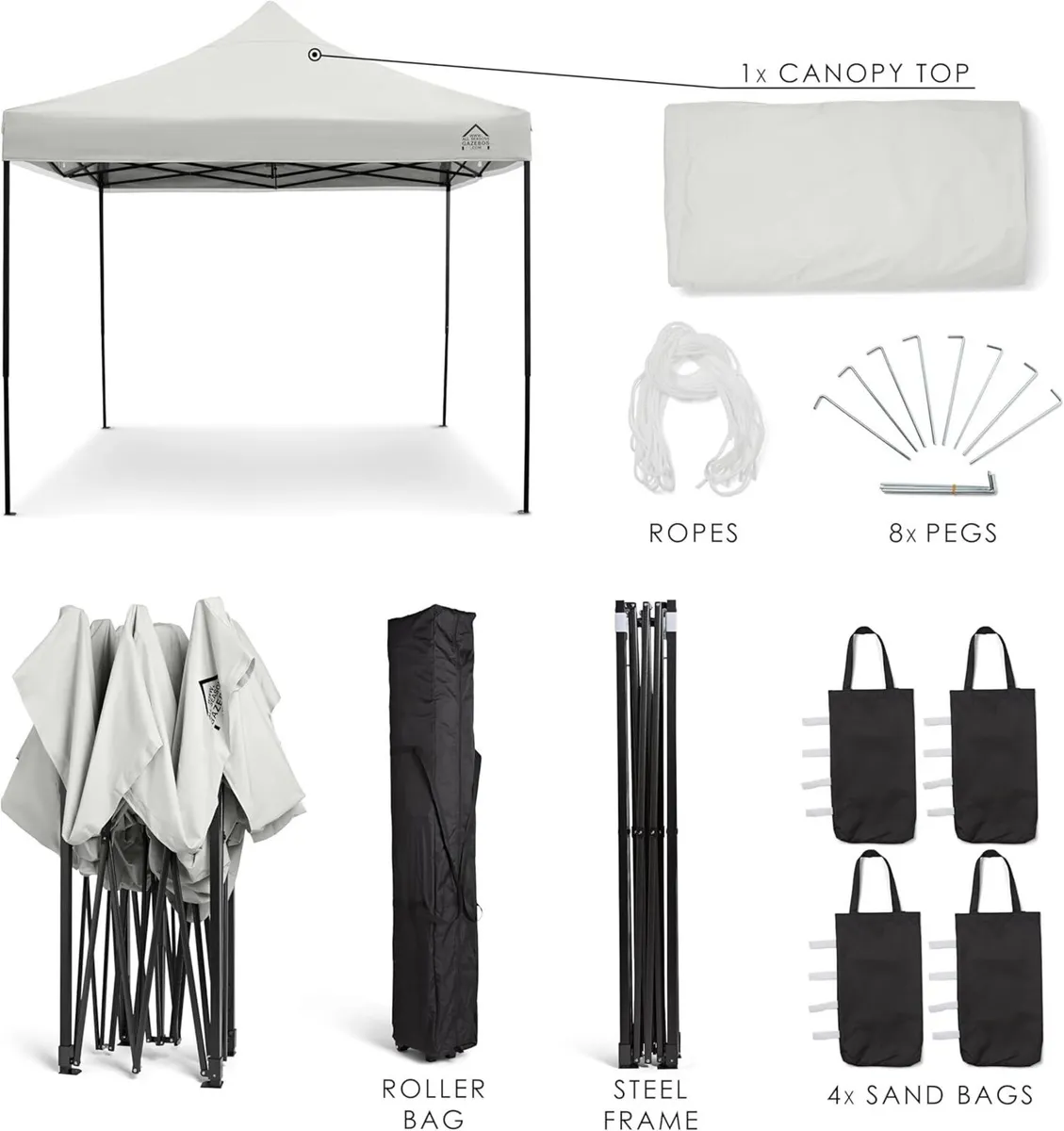 3x3m Heavy Duty Fully Waterproof Pop Up Gazebo - Image 4