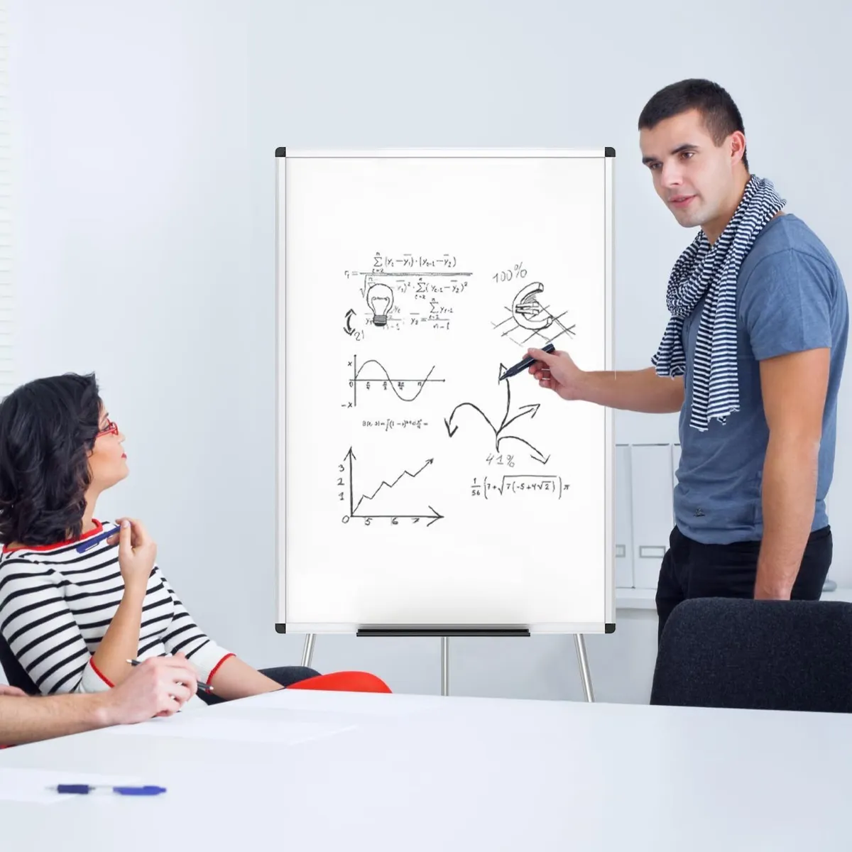 Flipchart Easel Whiteboard Magnetic Portable Dry - Image 2