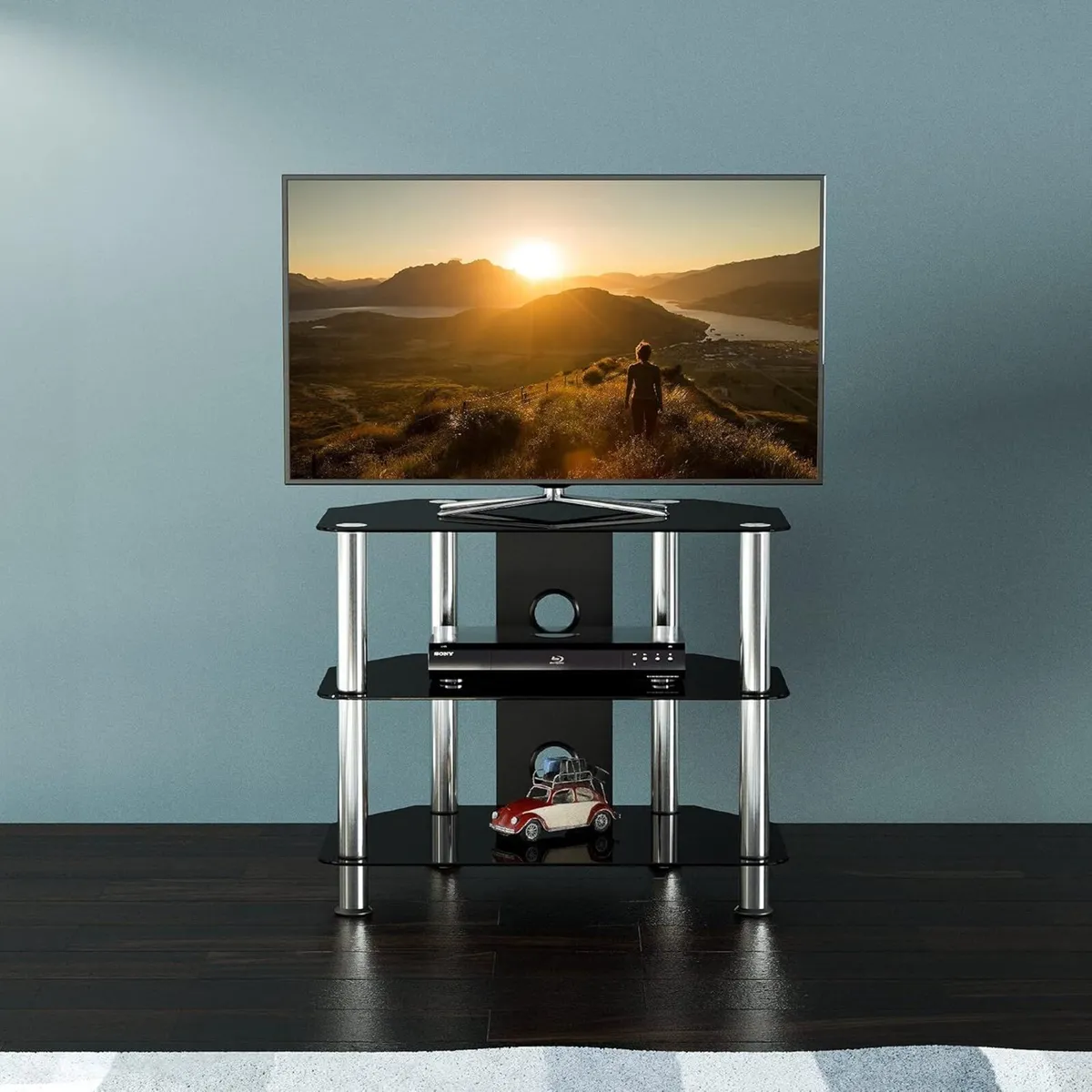 Glass Corner TV Stand Universal Unit 60CM Wide - Image 2