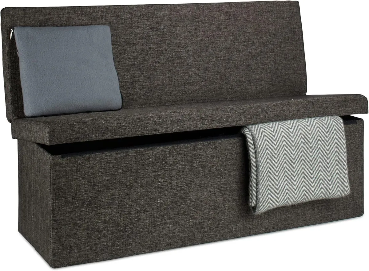 Folding Xl Storage Ottoman with Seat Back 73 - Image 1