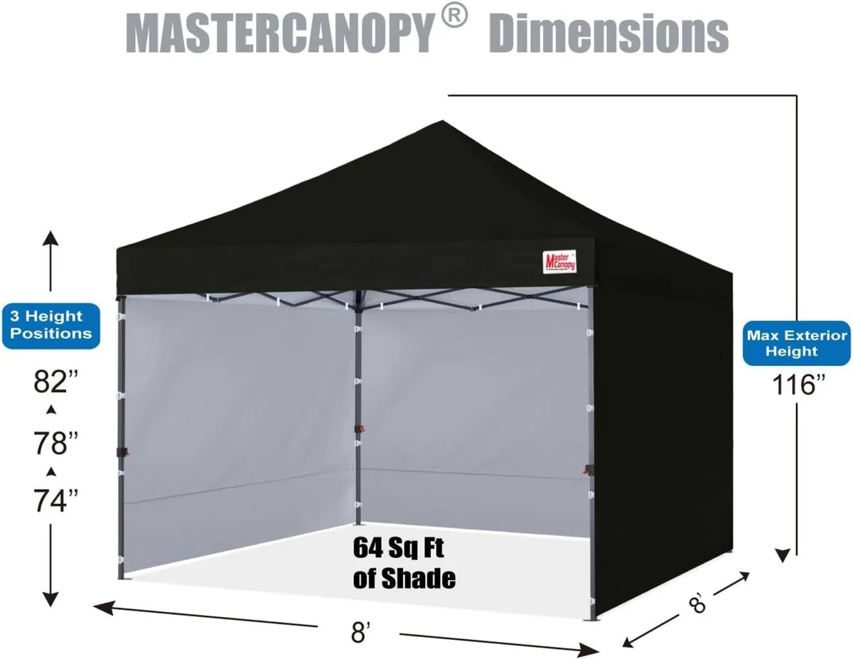 Heavy Duty Pop-Up Gazebo Tent with Sidewalls - Image 2
