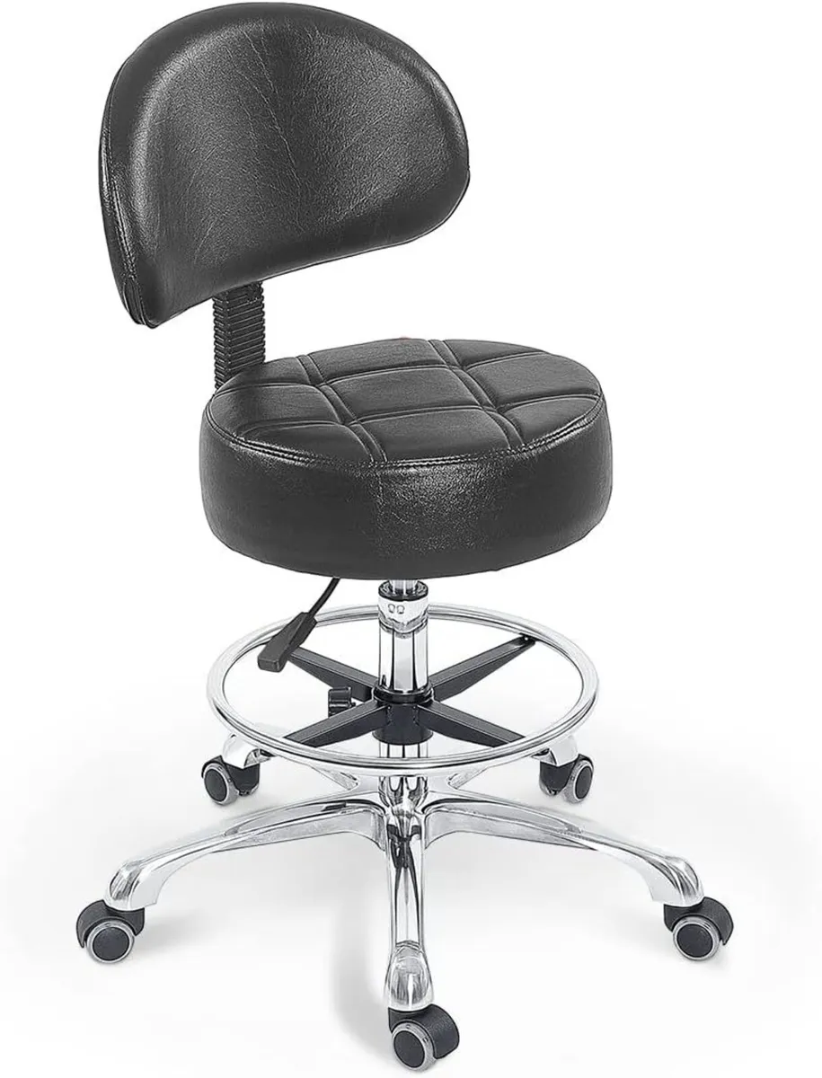 Grace Height Adjustable Rolling Swivel Stool - Image 1