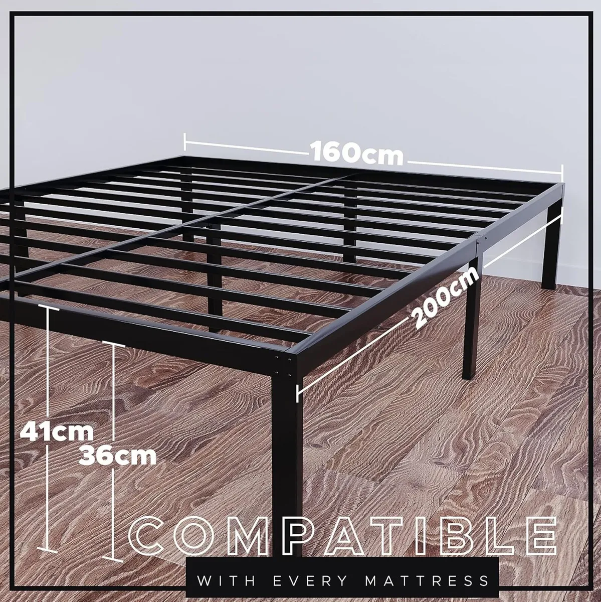 Bed Frame Metal with Storage Sturdy and 20min - Image 2