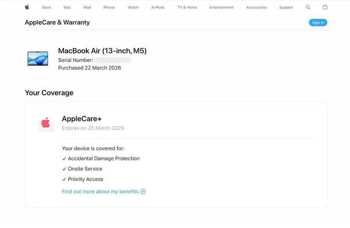 Macbook Air 13 M5 24GB 1TB 3y Apple Care Warranty - Image 4