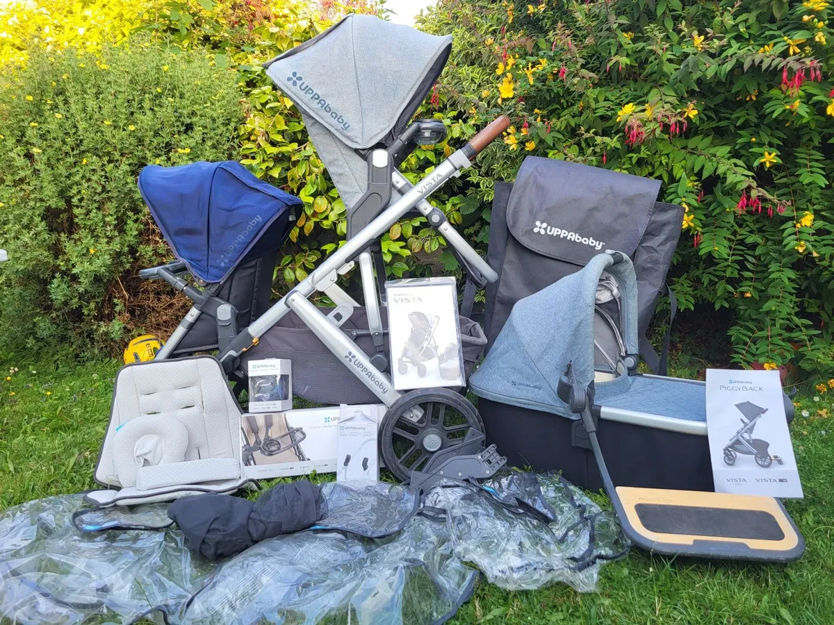 Uppababy Vista Double Buggy and Piggyback Board - Image 1