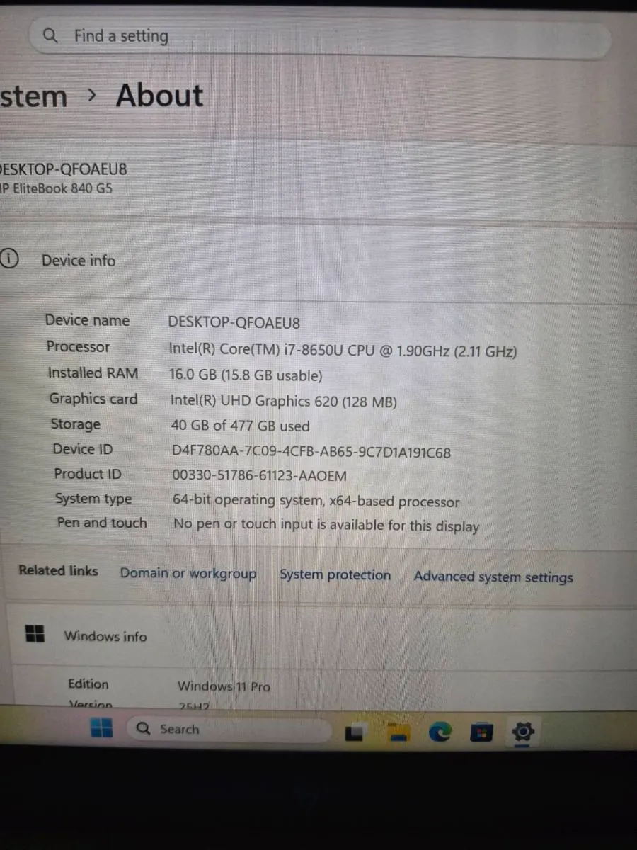 Hp elitebook 840 G5 - Image 3