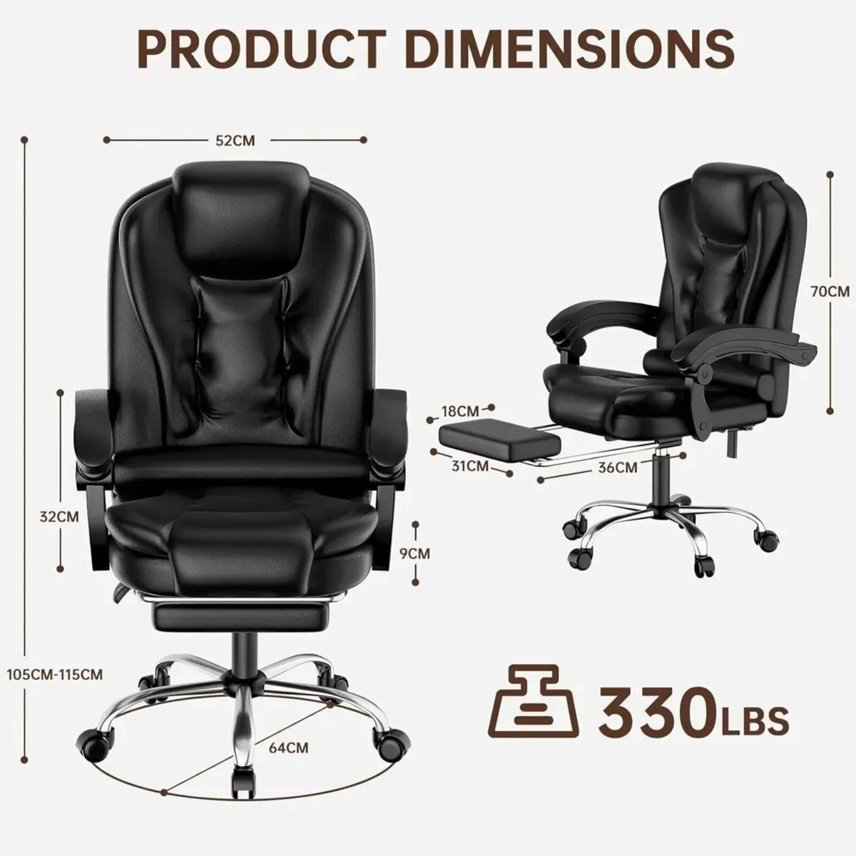 Ergonomic Black Office Chair High Back Support - Image 4