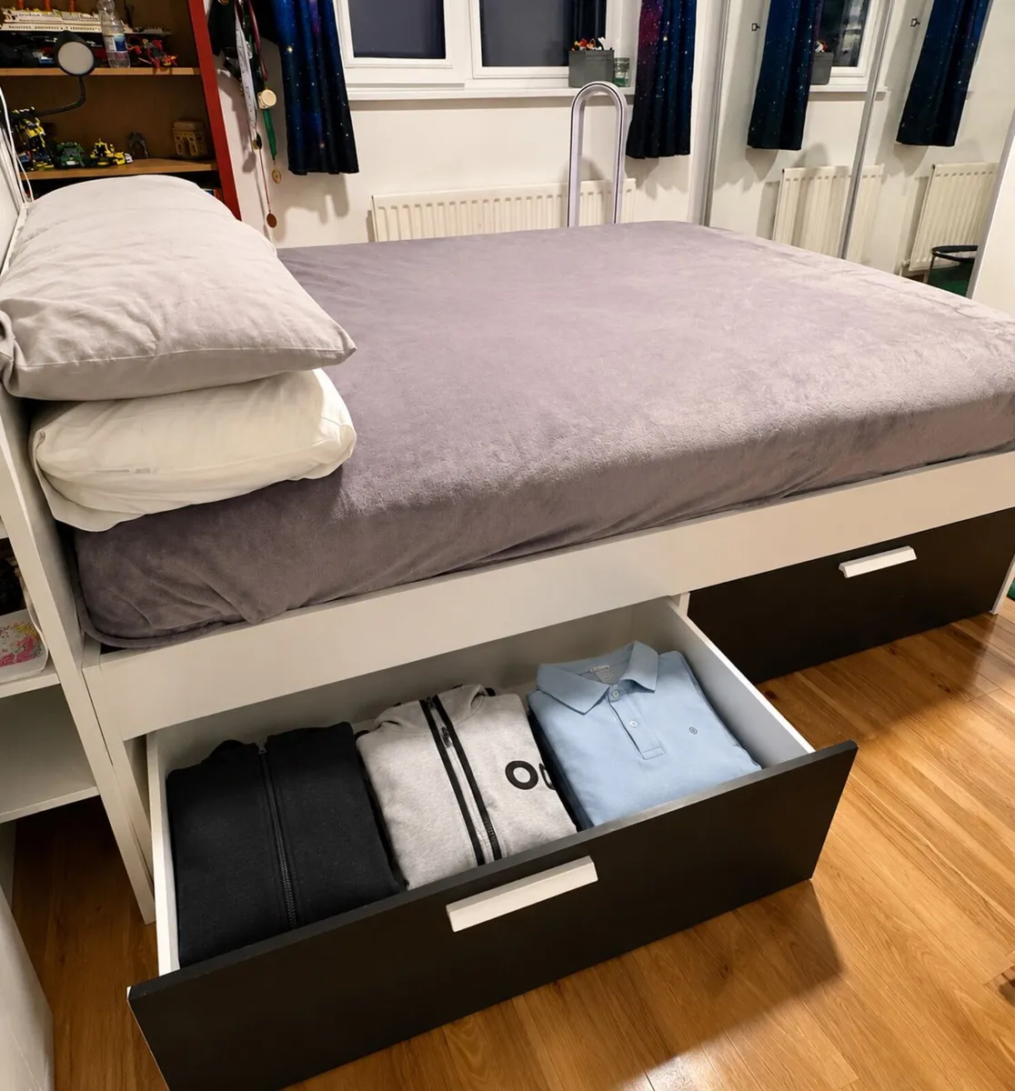 Double bed, storage headboard & mattress - Image 2