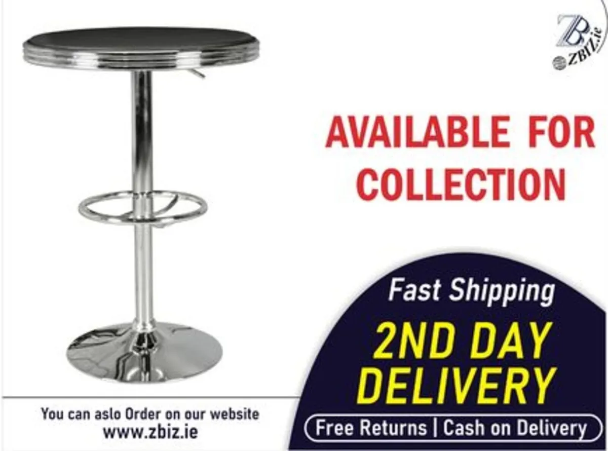 Adjustable Aluminum Bar Table with Footrest - Image 1