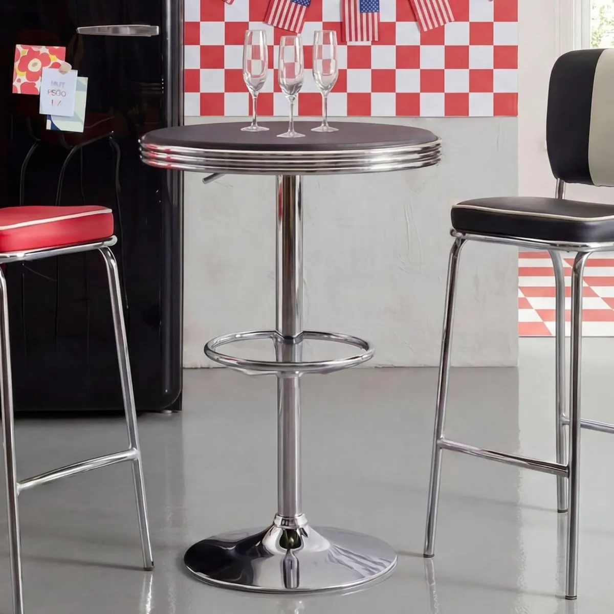 Adjustable Aluminum Bar Table with Footrest - Image 3