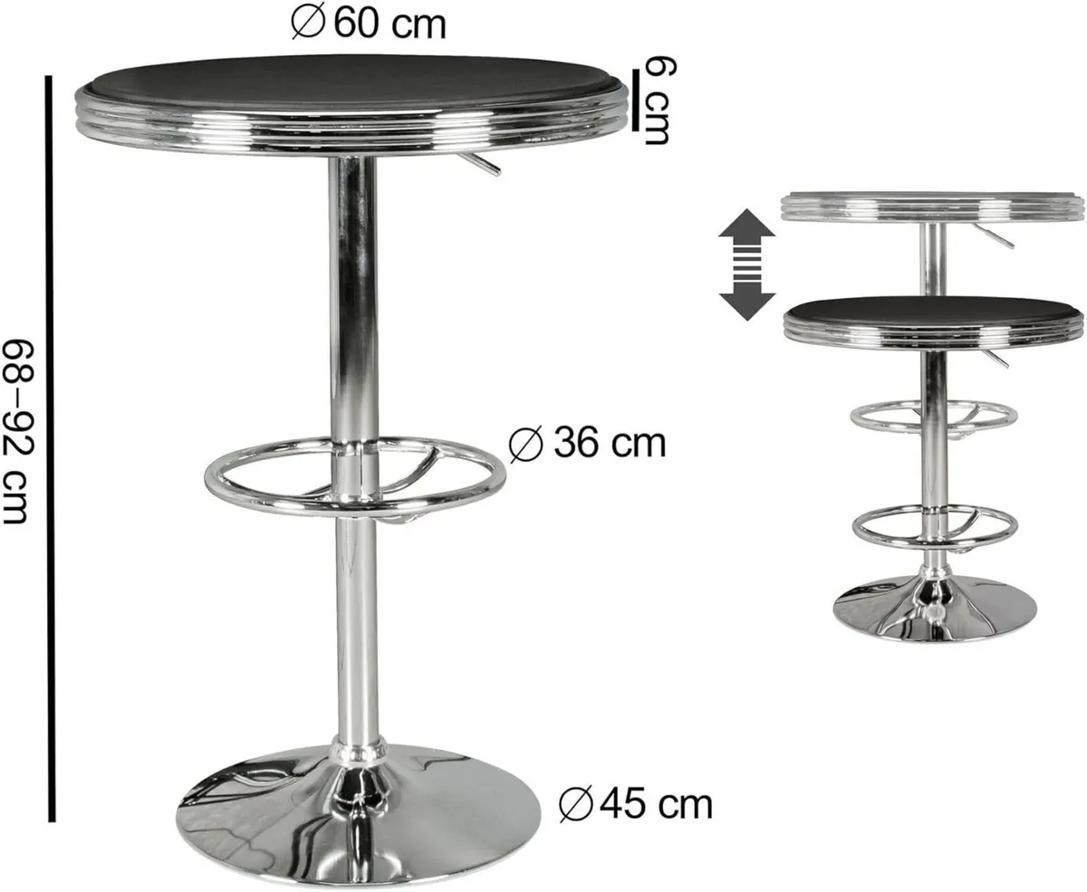 Adjustable Aluminum Bar Table with Footrest - Image 4