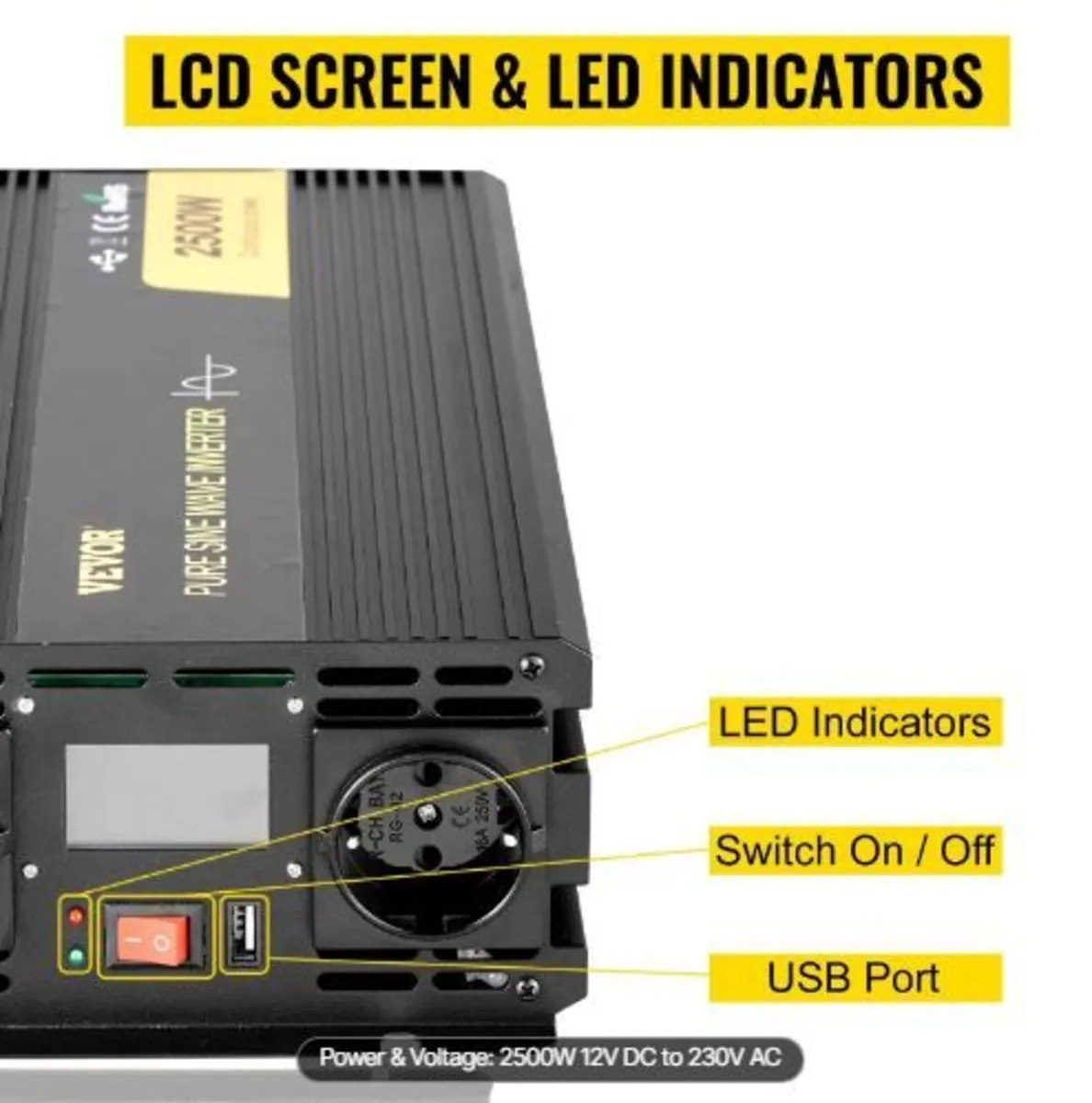 Pure Sine Wave Inverter 2500W Power - Image 1