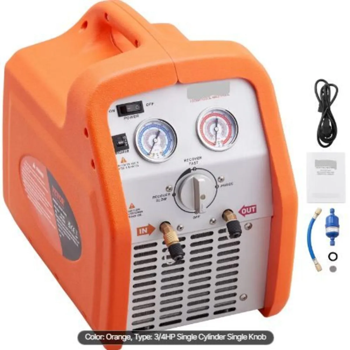 Portable 3/4 HP Refrigerant Recovery Machine - Image 4