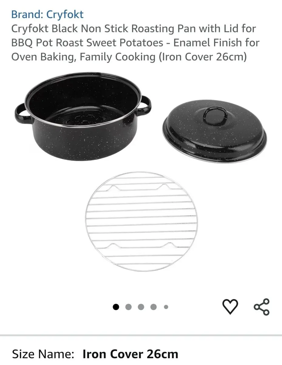 Black roasting pan 26 cm - Image 2