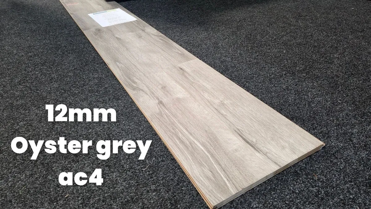 12mm laminated click flooring - oyster grey - Image 4