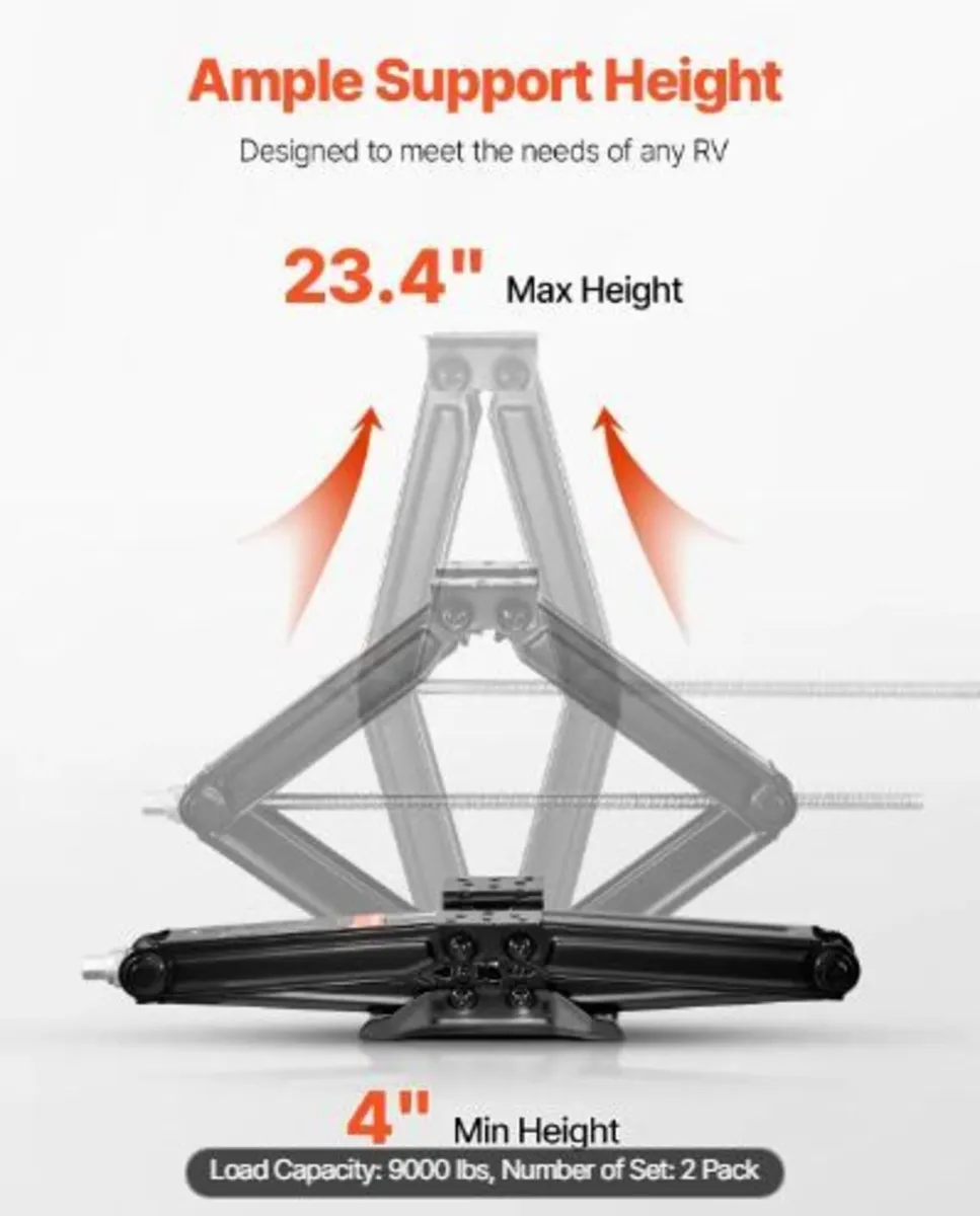 9000 lbs RV Scissor Jacks, 4-23.4 in RV Stabilizer - Image 2