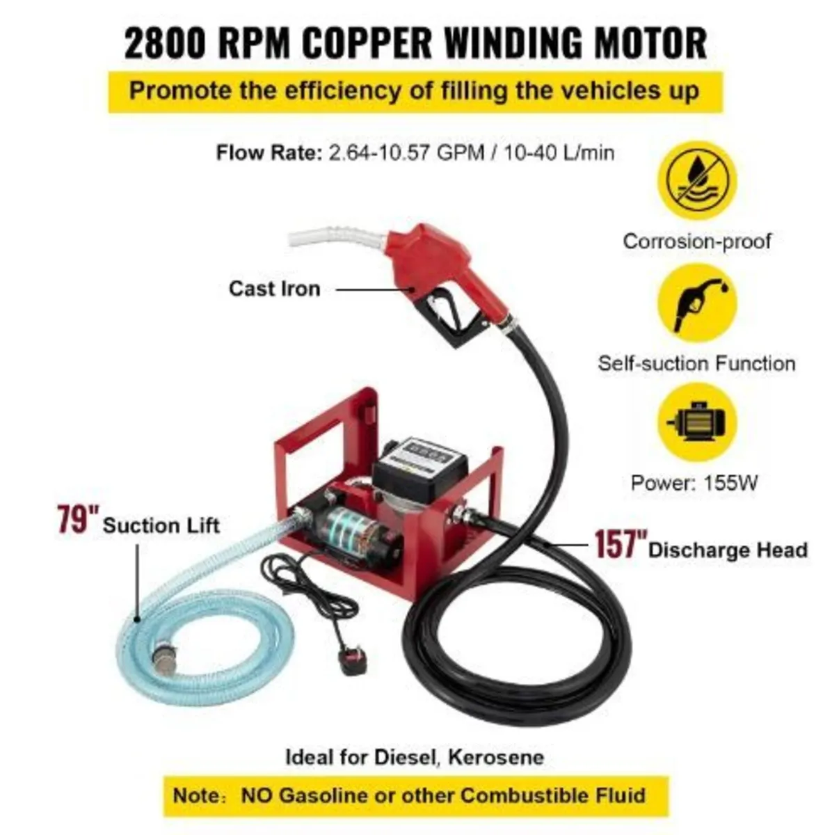 40 L Diesel Pump, Heating Oil Pump, 300 W - Image 4