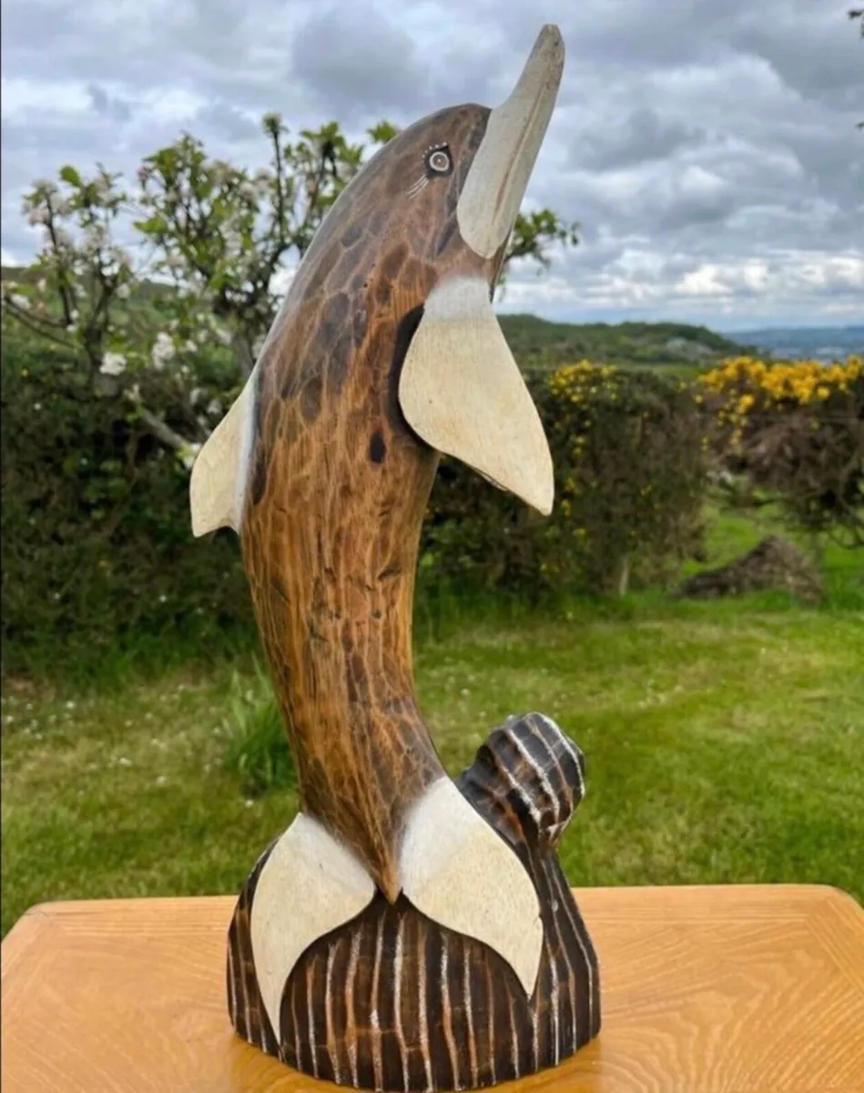 Wooden Dolphin sculpture - Image 1