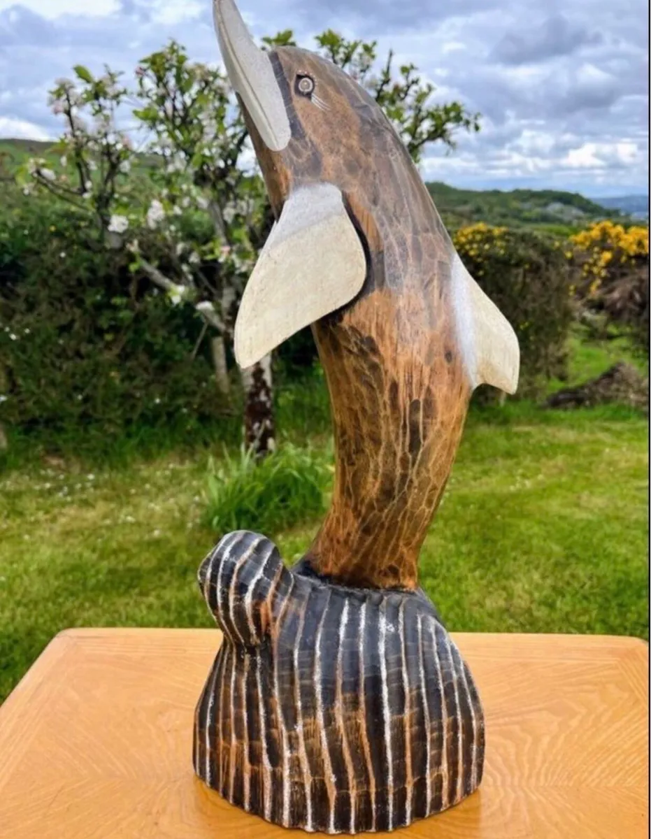 Wooden Dolphin sculpture - Image 2