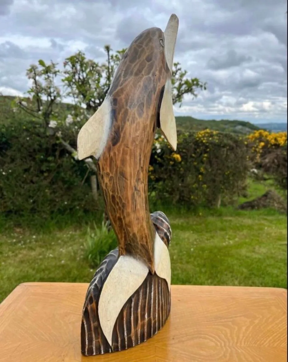 Wooden Dolphin sculpture - Image 3