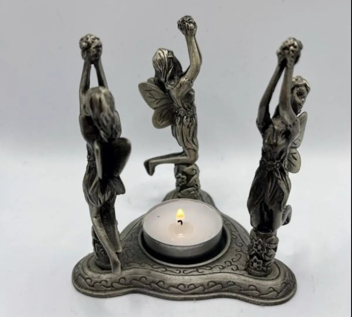 Vintage fairies tea light holder - Image 1