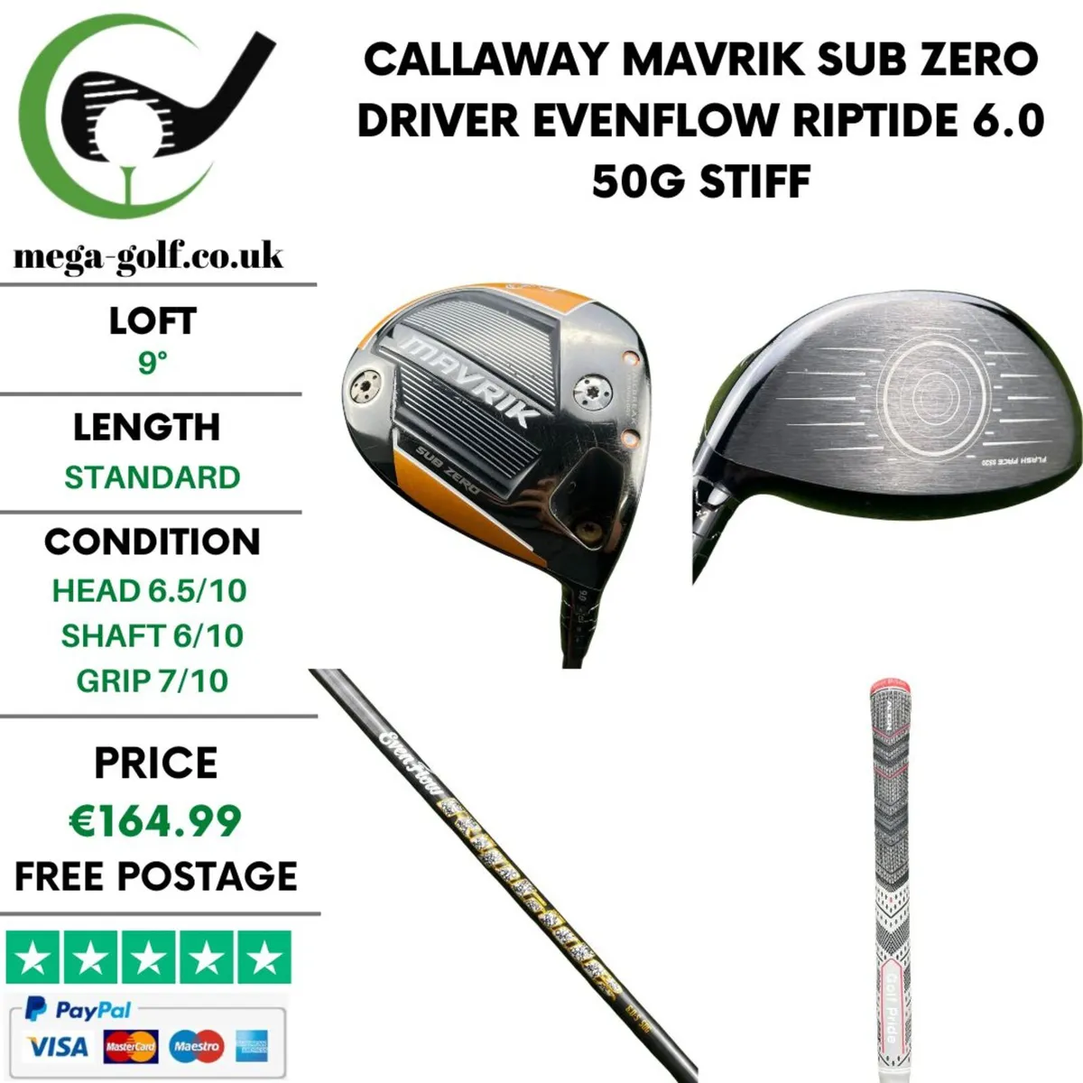 Callaway Mavrik Sub Zero Driver / 9° / Stiff - Image 1