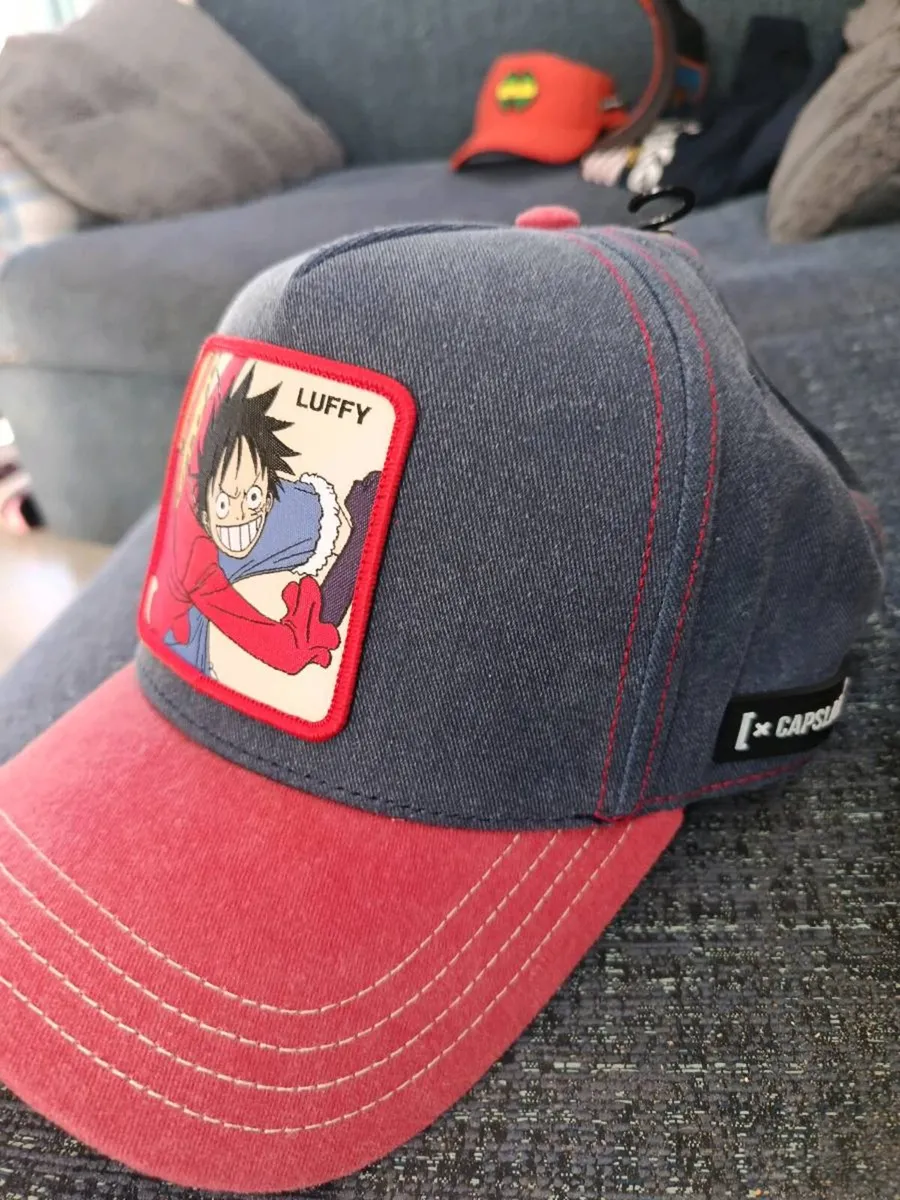 Capslab Luffy One Piece Denim Blue Red Adjustable - Image 4