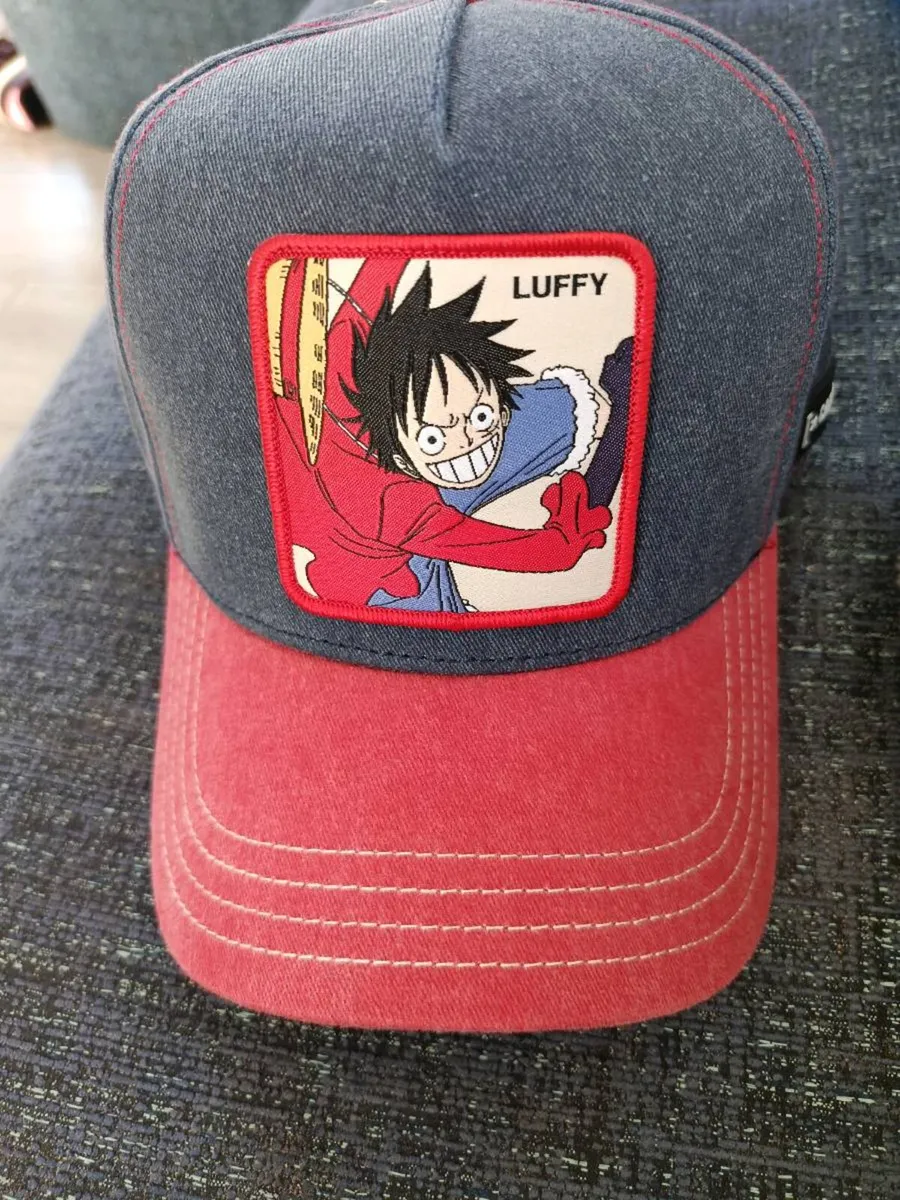 Capslab Luffy One Piece Denim Blue Red Adjustable - Image 1