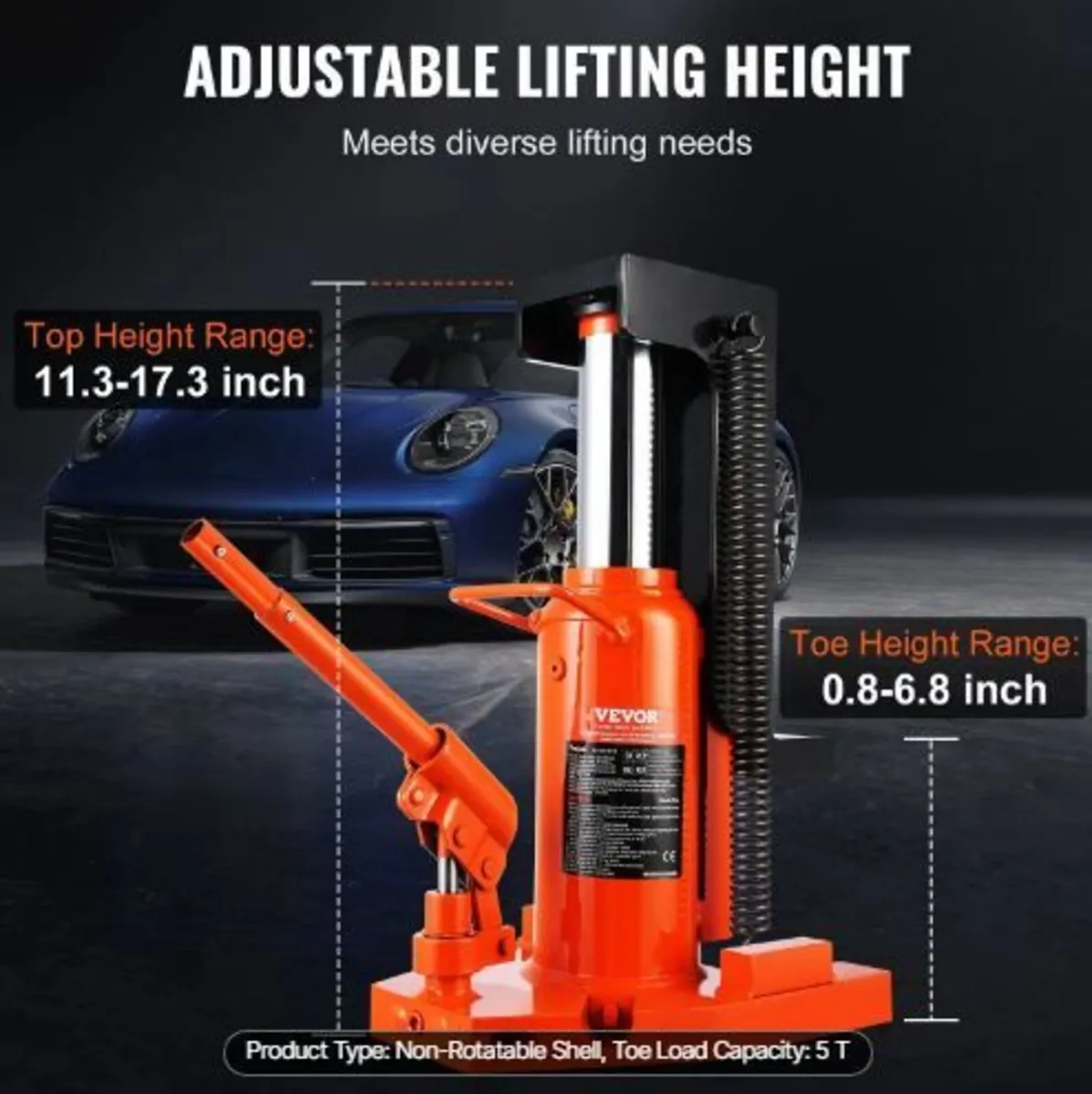 Hydraulic Toe Jack, 5 Ton/4536 kg - Image 4