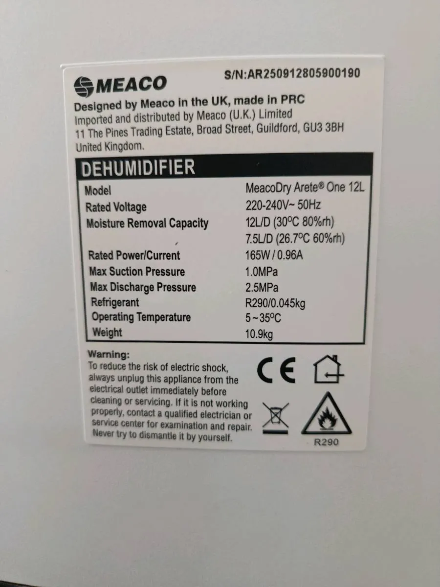 Dehumidifier and Air Purifier (MarcoDry Arete 12L) - Image 2