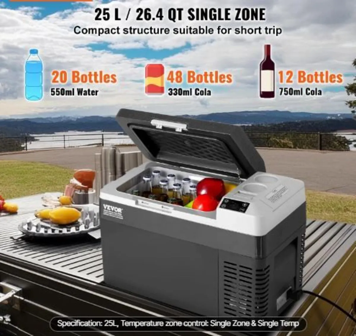 Portable Car Refrigerator, 12 Volt Car - Image 1