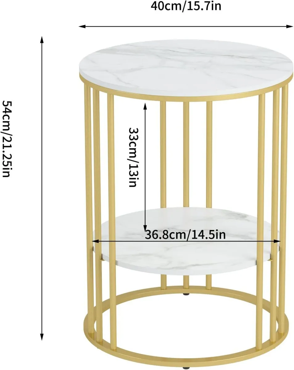 Marble Top Side Table : Small Circle End - Image 3