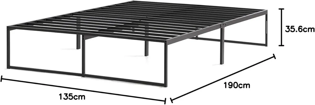 Contemporary Bed Frame Metal with Steel Slats 30 - Image 2