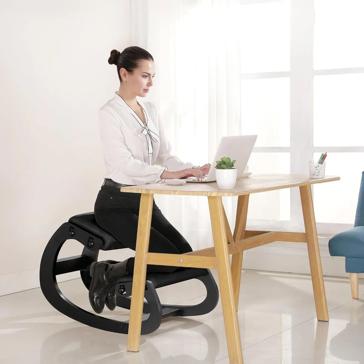 Adjustable Ergonomic Kneeling Chair Rocking - Image 2