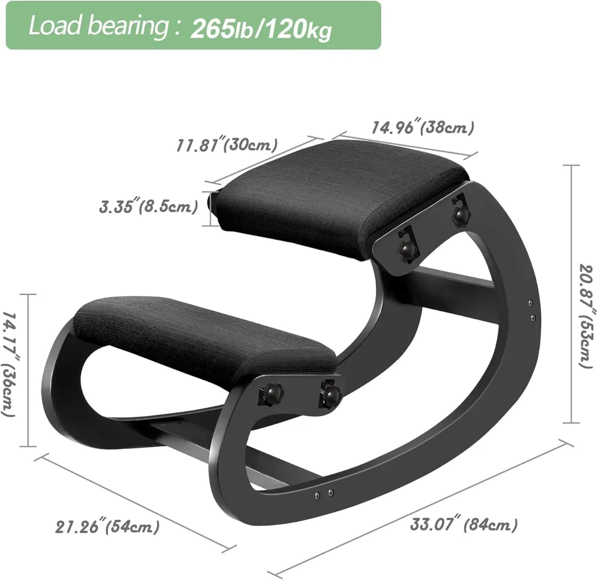 Adjustable Ergonomic Kneeling Chair Rocking - Image 3