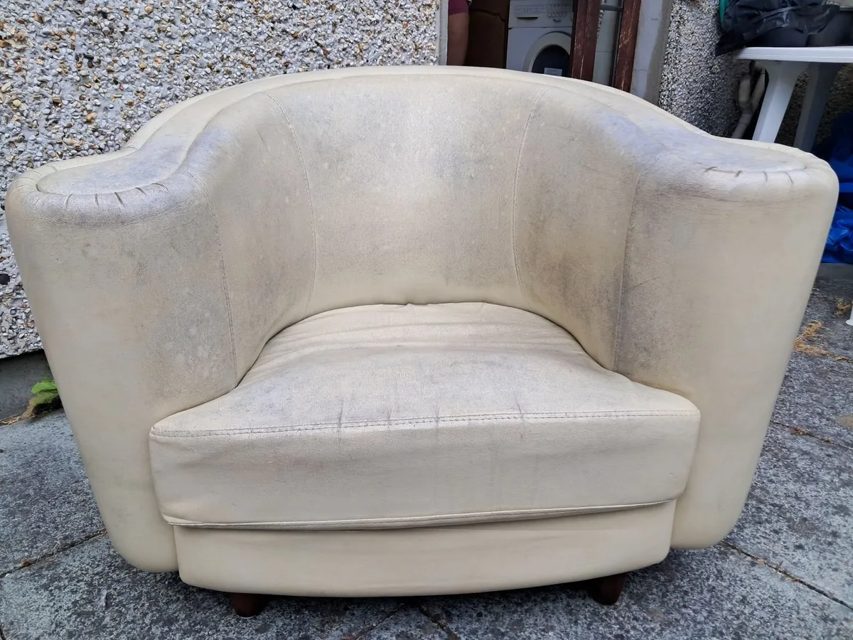 Leatherette Tub Chair - Image 1