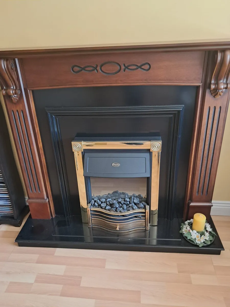 Mahogany Fireplace with inbuilt electric fire - Image 2