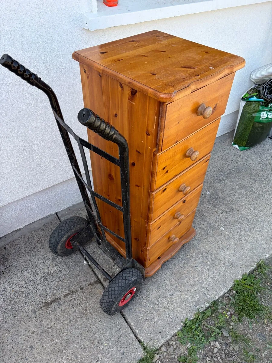 tall chest of drawers / tall boy unit pine - Image 2