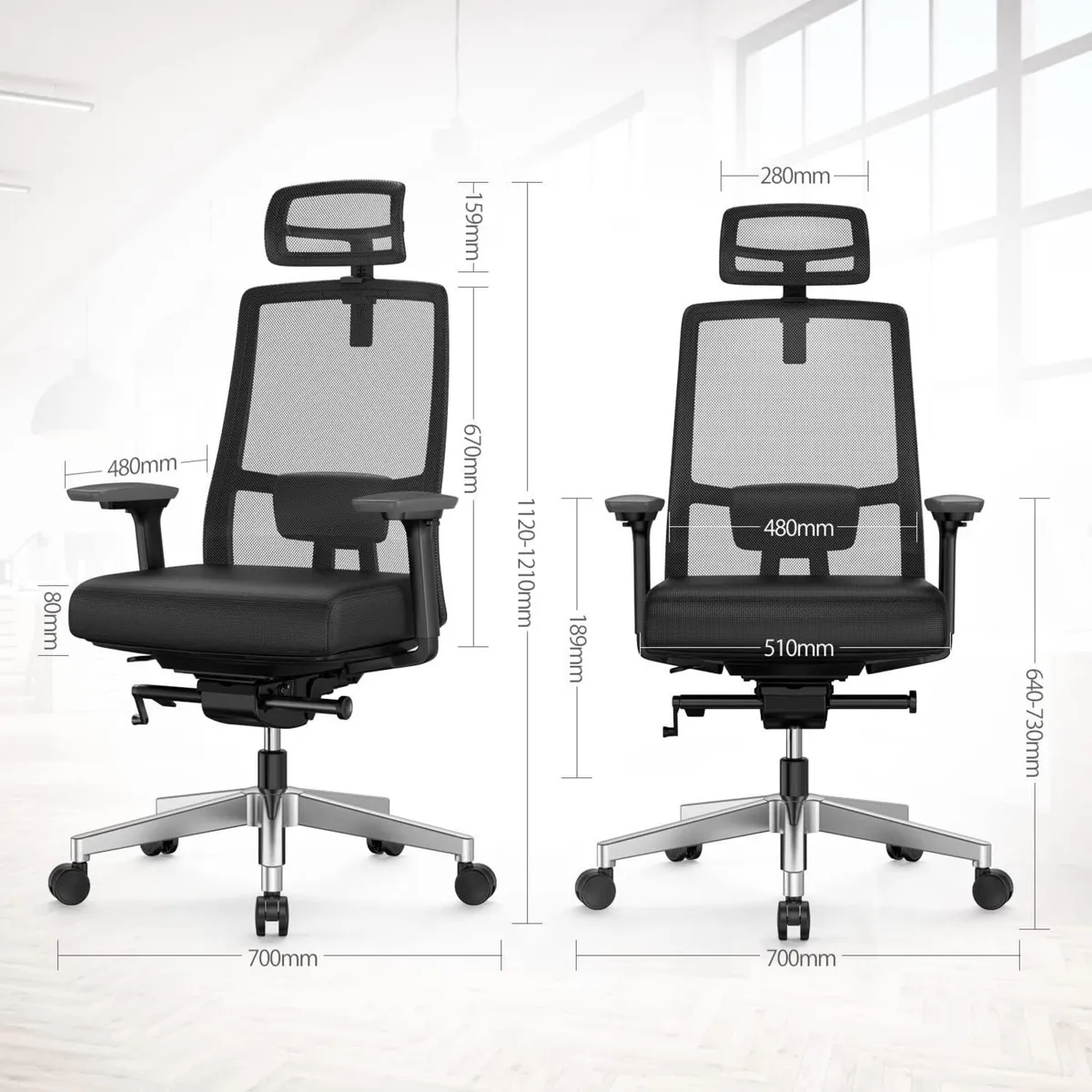 Ergonomic Mesh Home Office Chair with Back Support - Image 3