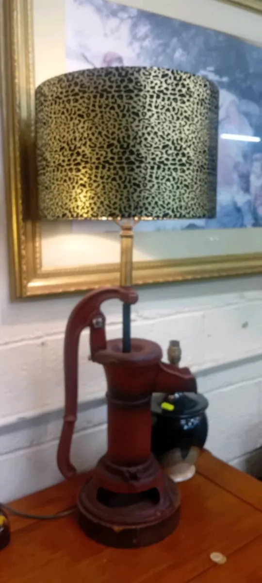 Vintage Cowtail Pump Table Lamp - Image 1