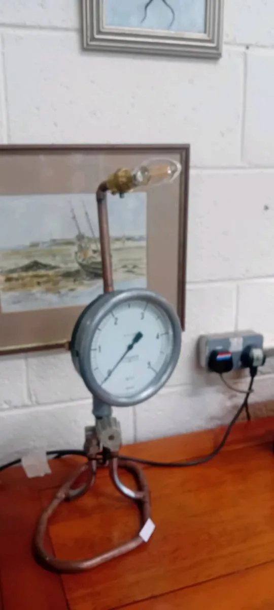 Steam Punk Copper Pipe And Gauge Lamp - Image 1
