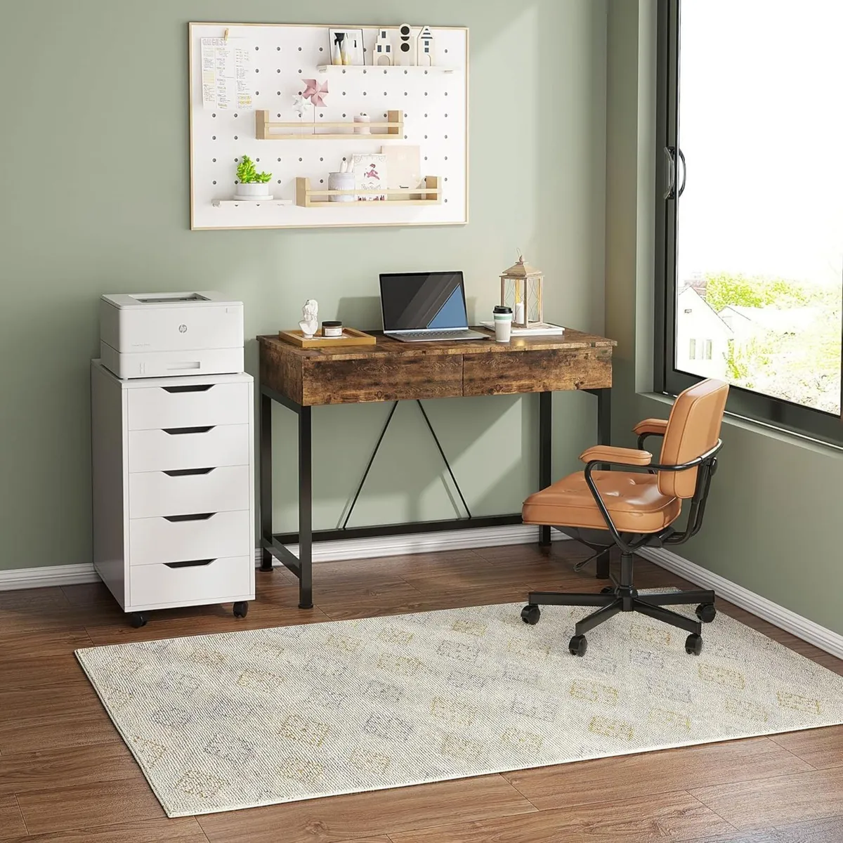 Computer Desk with Drawers Dressing Table Vanity - Image 4