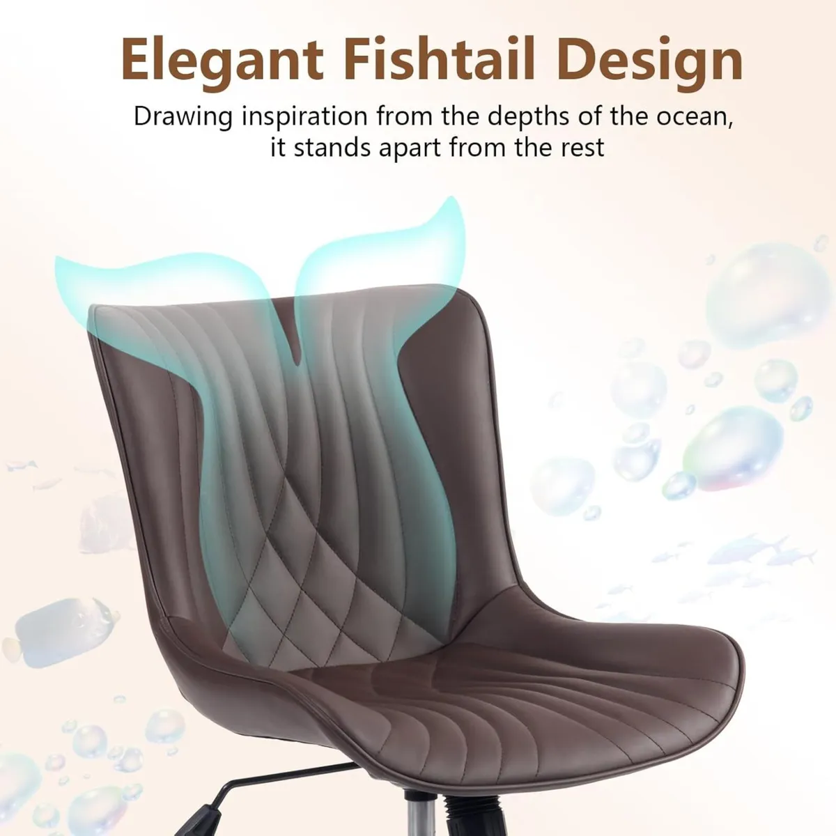 Office Chair Adjustable Ergonomic Desk Armless PU - Image 3