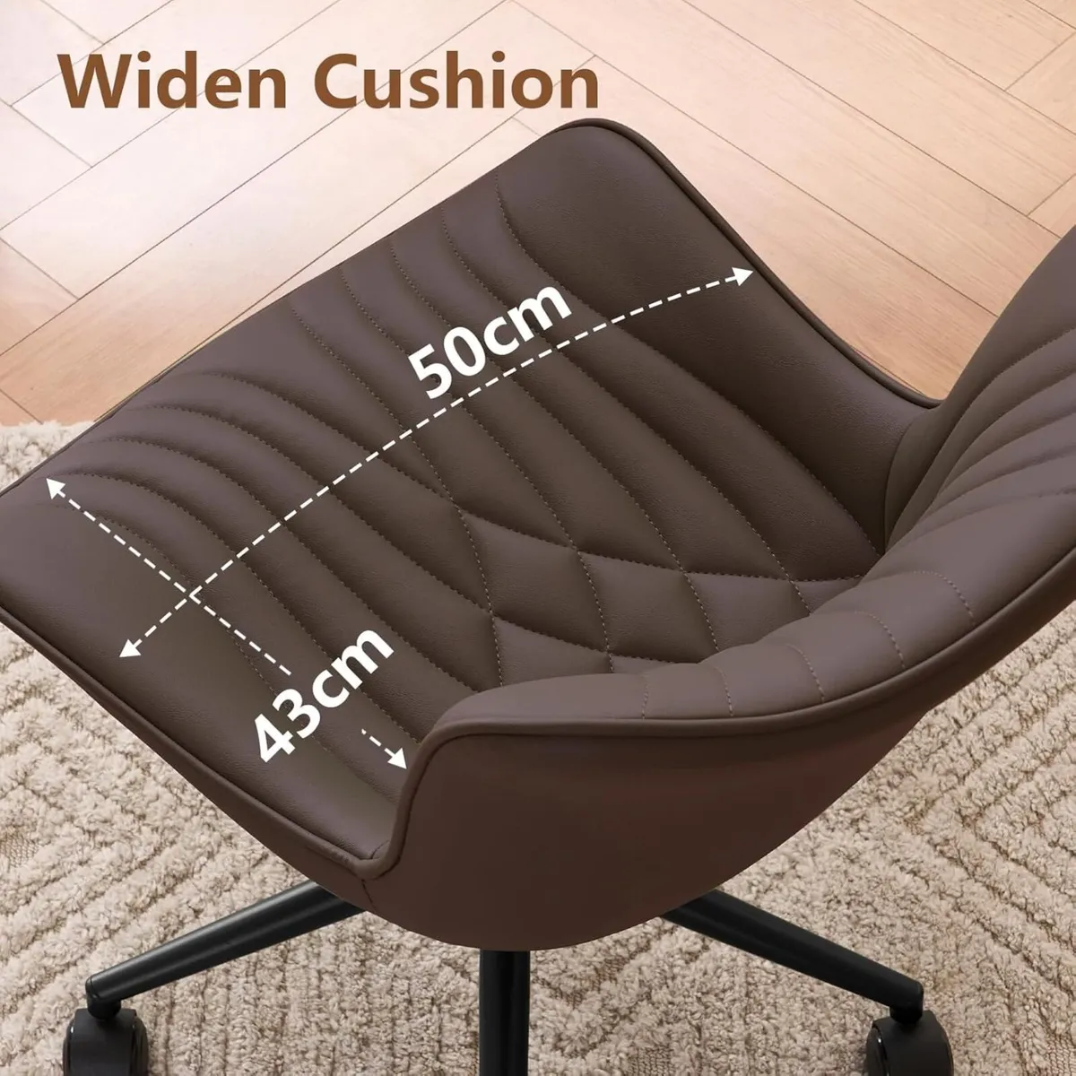 Office Chair Adjustable Ergonomic Desk Armless PU - Image 2