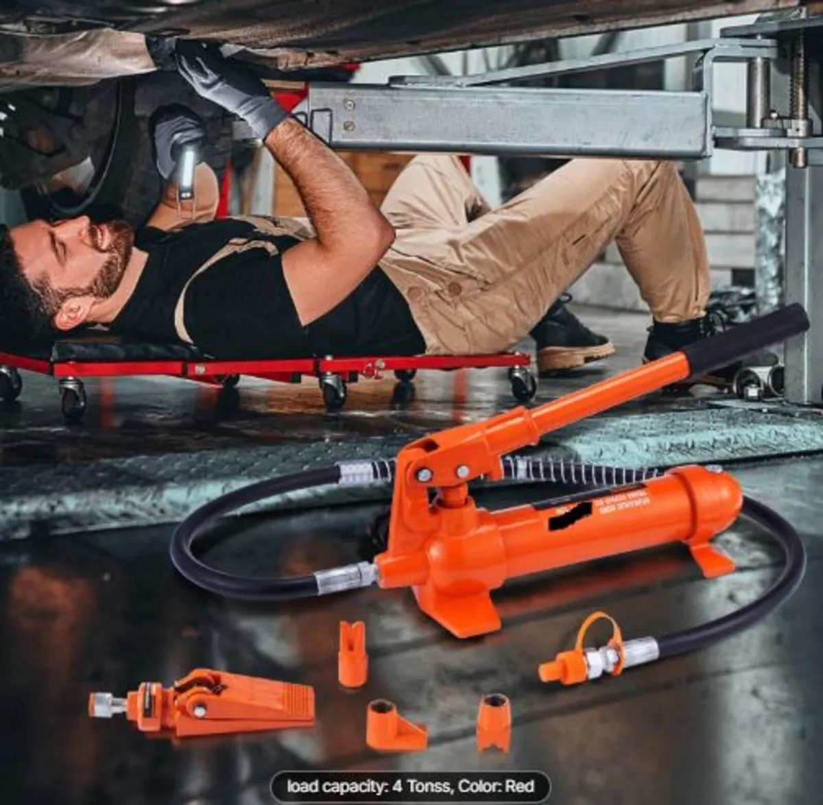 4 Ton Porta Power Kit, Portable Hydraulic Jack - Image 4