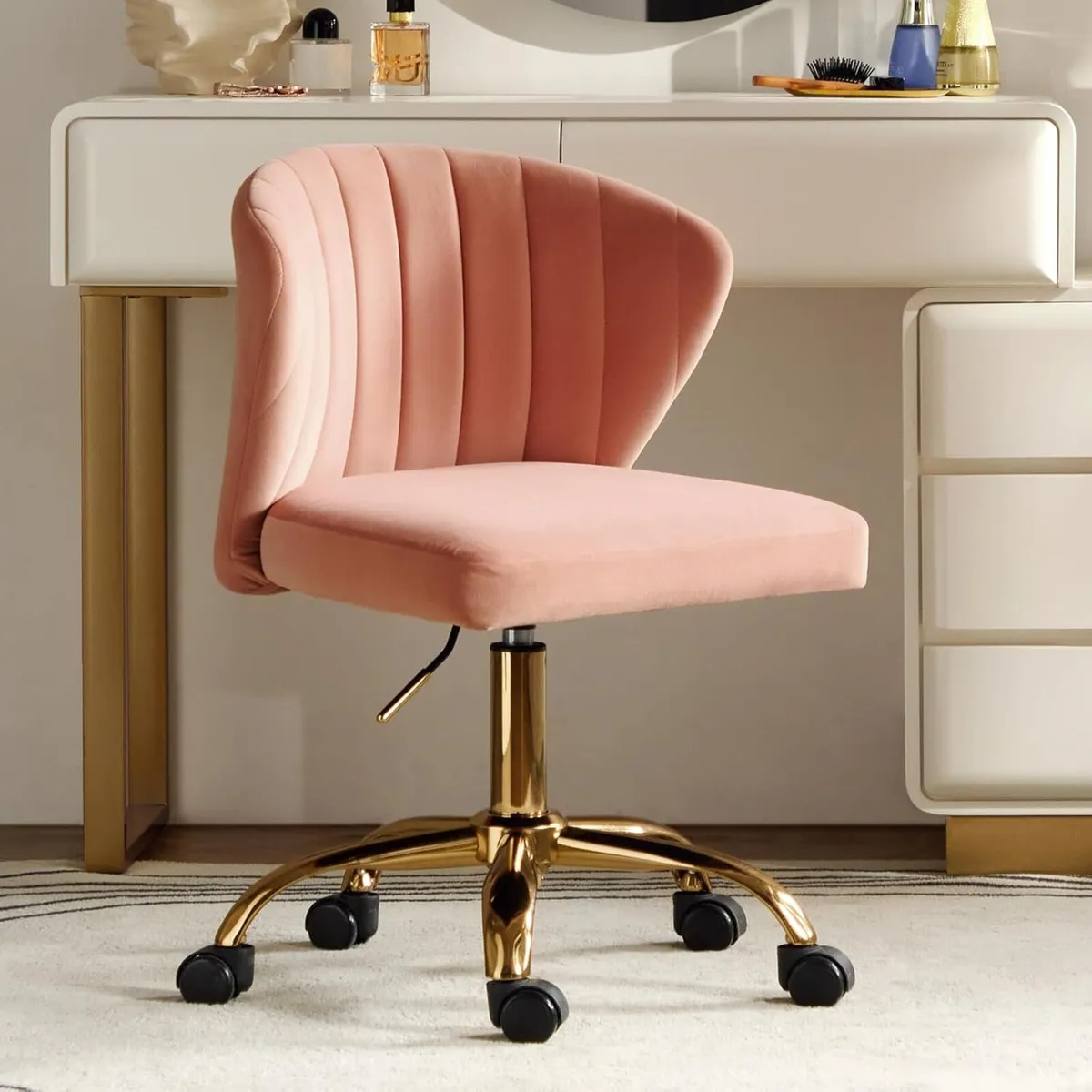 Swivel Office Chair Armless Desk Height - Image 1