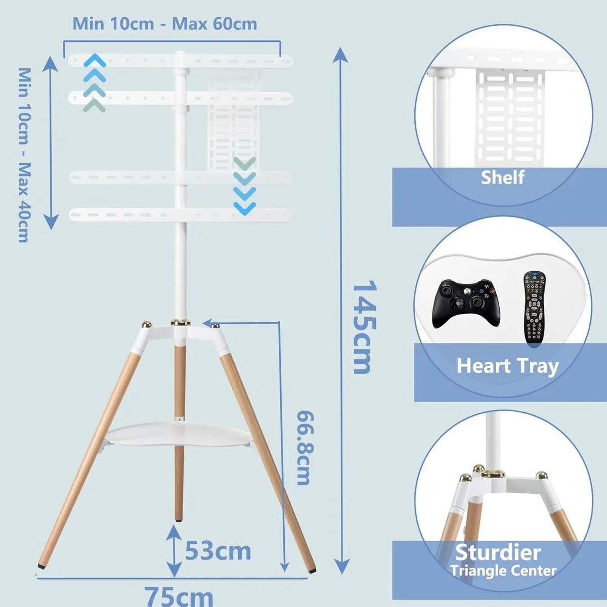Ethu Tripod Easel TV Stand for 32-65 Inch - Image 2